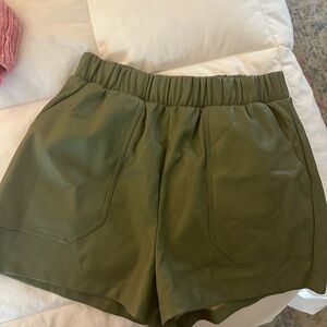 Green Leather shorts